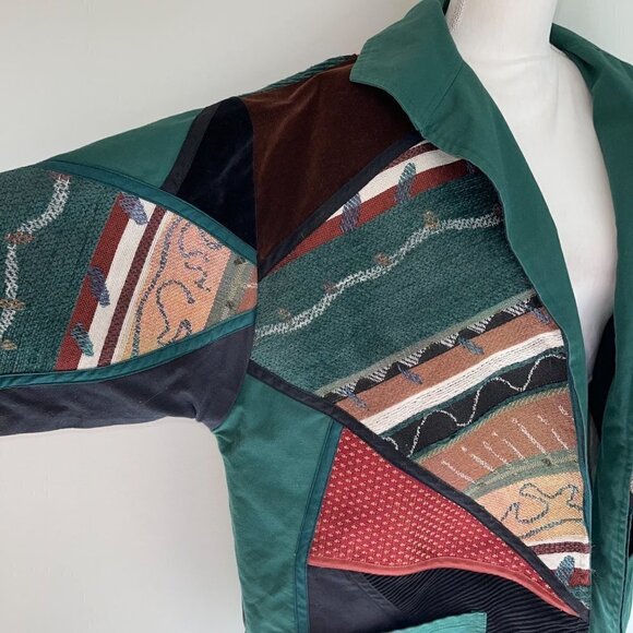 Solveig Open Jacket Size Large L Womens Reversible Canvas Patchwork Cape Town - Picture 13 of 14